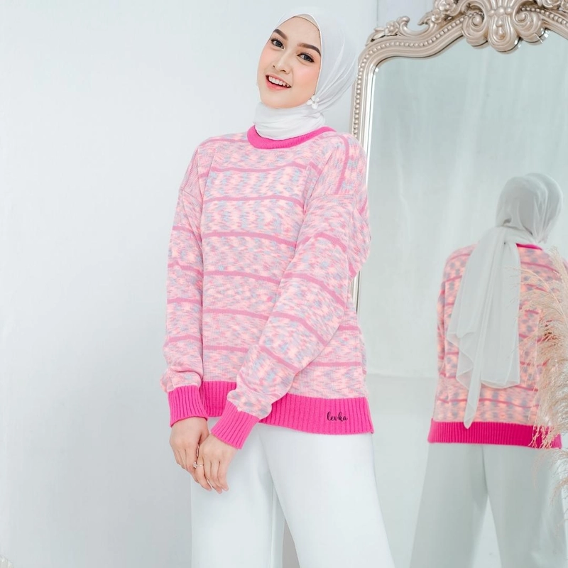 Product image Leika - RANA SWEATER RAJUT DEWASA / KNITWEAR WANITA WARNA PINK