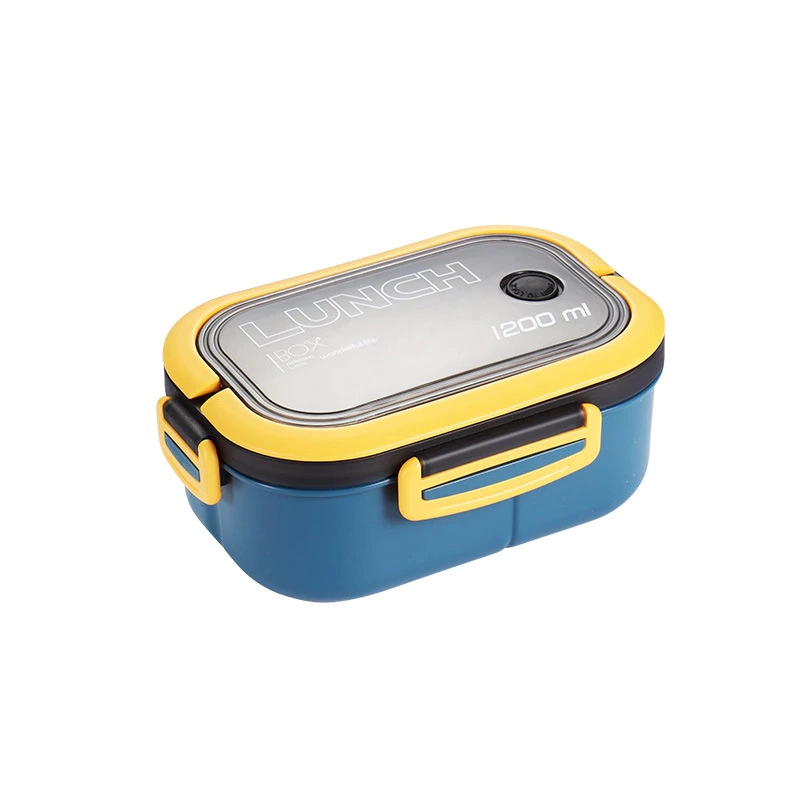 Product image RUMAH RAYA - (PO) Kotak Makan Bento Lunch Box Double Layer - HF225 1200 ml Blue/Yellow