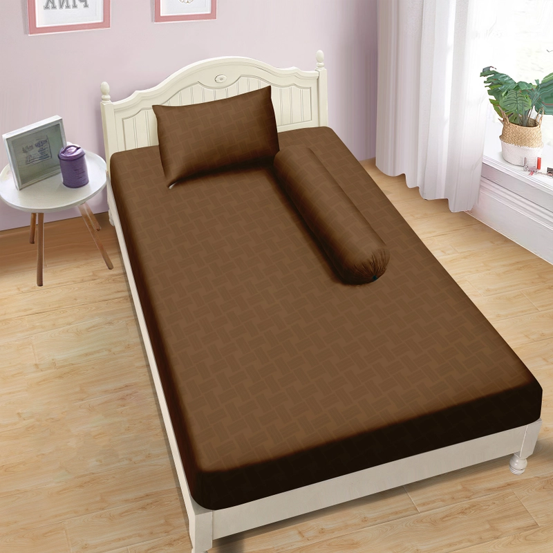 Product image LADY ROSE OFFICIAL - Aloha Max x Ayu Ting Ting Sprei Emboss Coffee 90x200x25 Single 90