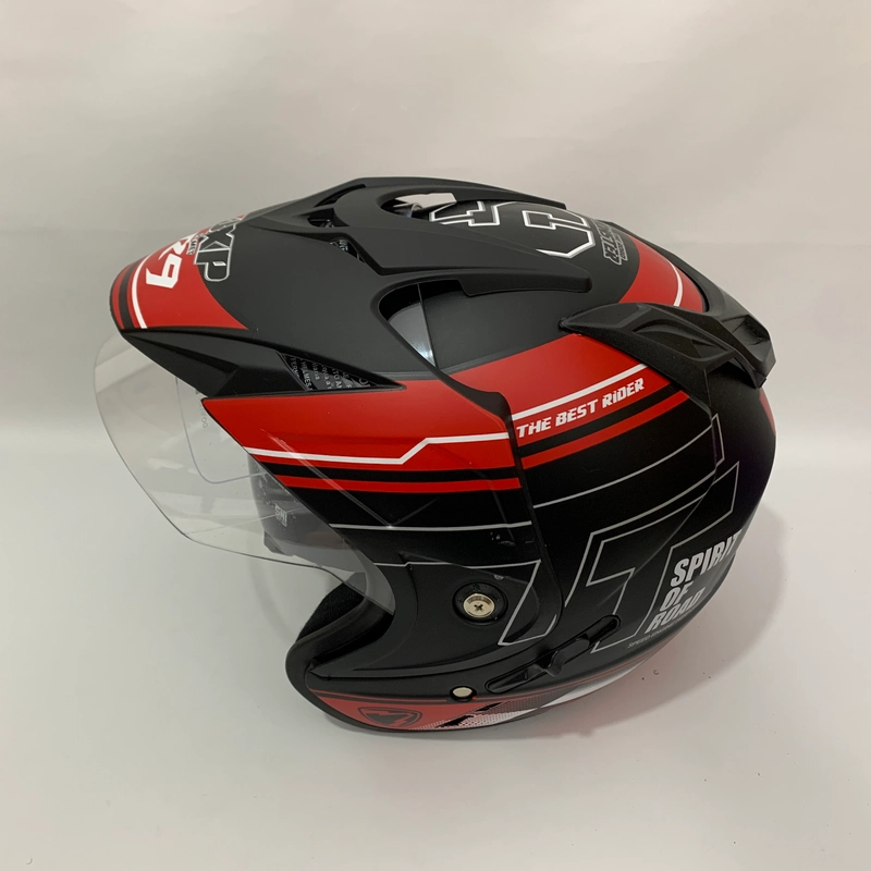 Product image CRX Helmet - Helm JP7 R9 Merah Hitam Doff - Double Visor (Kaca Clear & Smoke) Helm SNI Helem Dewasa L R9 Merah Doff