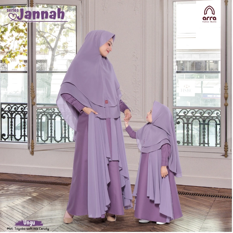 Arra - Sarimbit Jannah 03 Purple S Khimar Anak