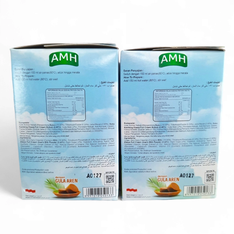Product image AMH Kambing Etawa Rasa Susu Jahe - Susu Kambing Etawa Plus Jahe - Minuman Serbuk Susu Kambing 10 sch