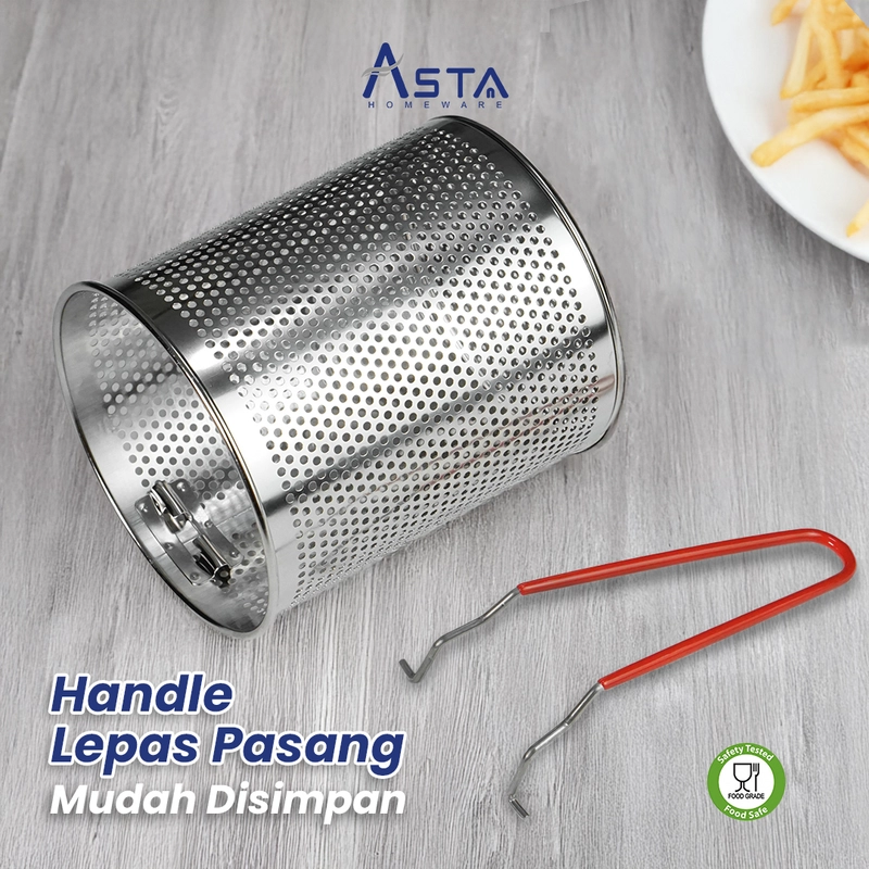 Product image Asta Homeware Official - Asta Panci Deep Fryer Stainless Steel Multi Fungsi Serbaguna 3 in 1 Tebal Food Grade Anti Karat Size 17 cm