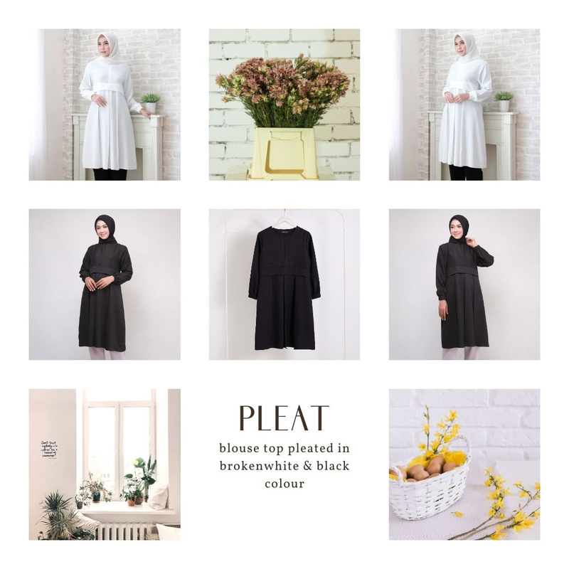 Modesee - Top Pleat Broken White XS Broken White
