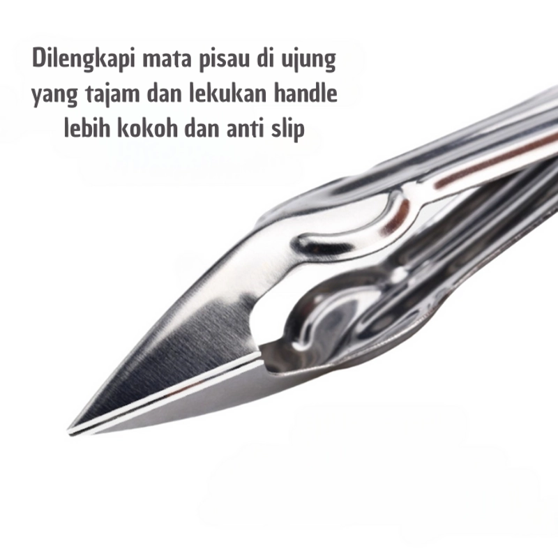 Product image KAMJE Alat Capit Capitan Penjepit Pencabut Pengupas Mata Nanas Stainless Steel Anti Karat KMJ184 KMJ184 SILVER