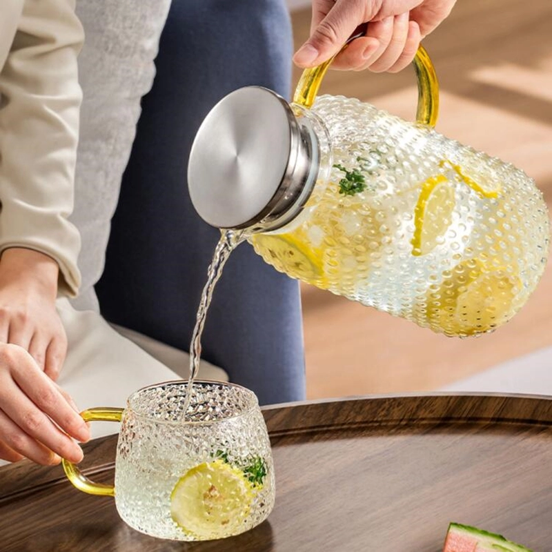 Product image RUMAH RAYA - (PO) Teko Teh Kaca Tahan Panas Glass Pitcher - BR-11 1000 ml Putih / Transparant