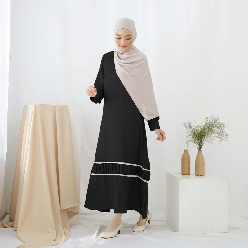 Product image TERLARIS - GAMIS AISYAH - DRESS WANITA POLOS GAMIS FASION MUSLIM GAMIS POLOS MAXY DRESS GAMIS BUSUI FRIENDLY Gamis aisyah Hitam