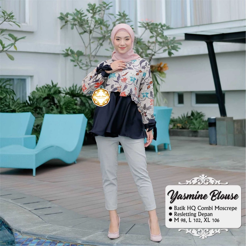 Product image Blouse Atasan Muslim Wanita Best Seller ORIGINAL - Tiga Varian Model XL Yasmine Blouse