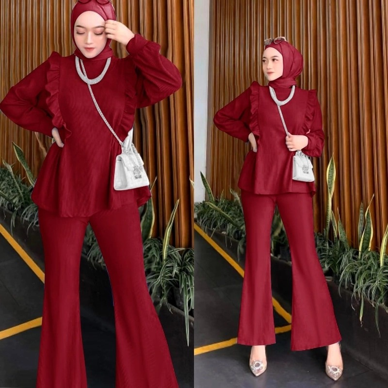 Product image astro - setelan wanita DENOZ realpict l fit to XL maron