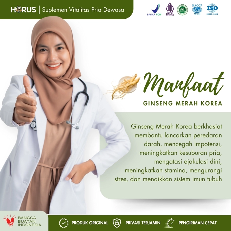 Product image Suplemen Vitalitas Pria Dewasa HORUS - Isi 1 Sachet Rasa Apel Hijau