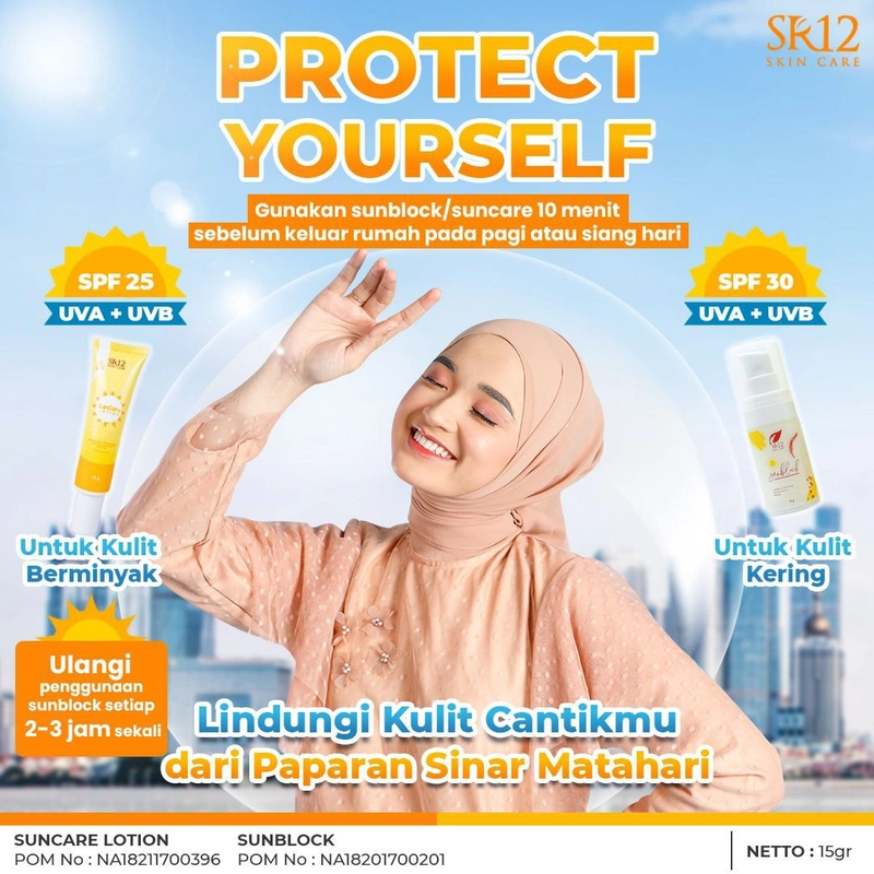 Product image SR12 Sunblock SPF 30 Melindungi Kulit Dari Paparan Sinar Matahari Untuk Kulit Kering 15gr Sunblock
