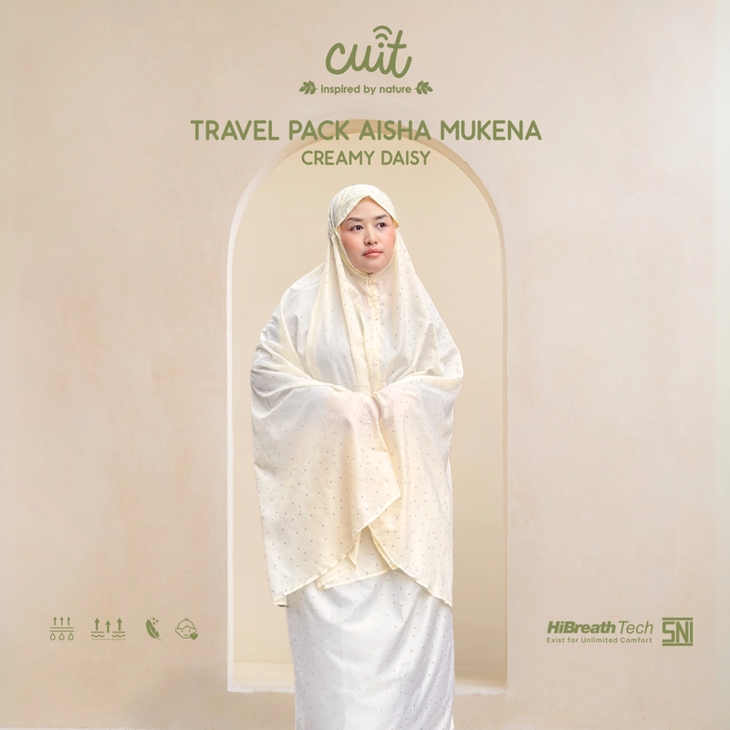 Product image Kintakun Baby - [RAYA SERIES] KINTAKUN BABY X CUIT Aisha Mukena Motif Travel Pack Mom Kids Ibu dan Anak Kids Creamy Daisy