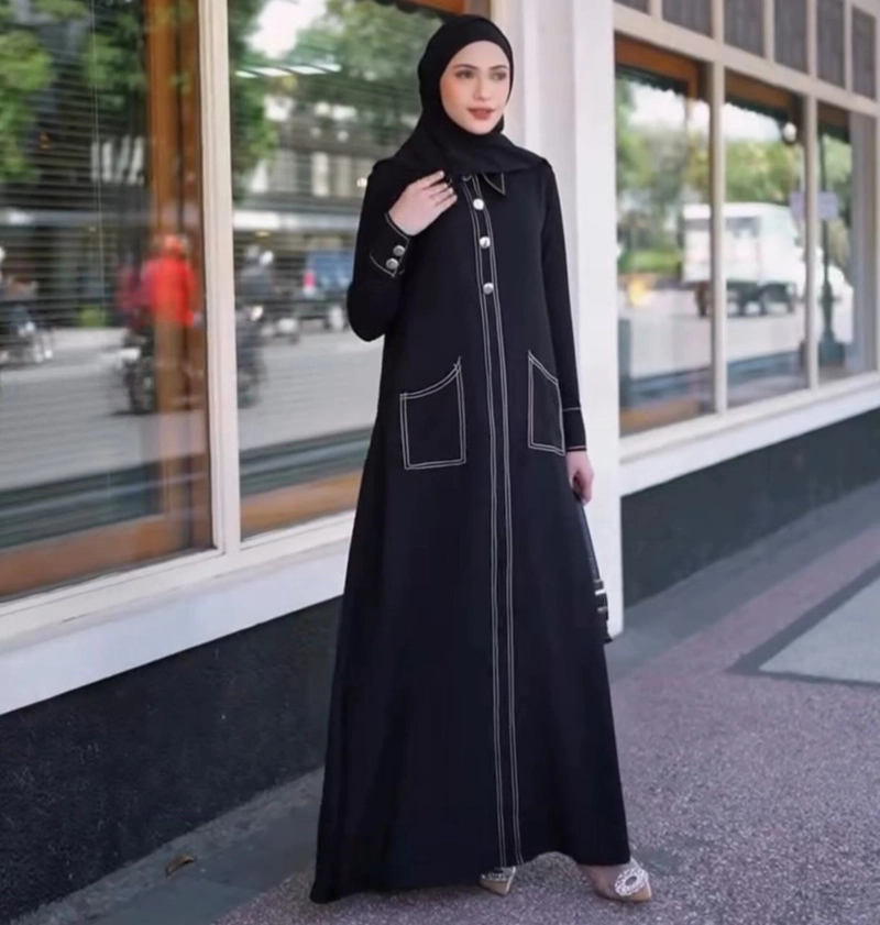 Product image Khisna collection - Abaya wanita gamis saleendra Allsize Hitam