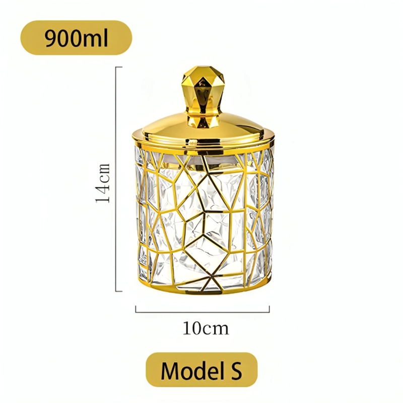 Product image Toples Kedap Udara Aesthetic Toples Kaca PMMA Stoples Toples Kue Kering Premium Toples Kue Lebaran W Varian S-10*14CM/A