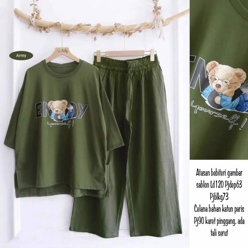 Product image Astro - Setelan Celana Wanita BENJC Realpict L Fit To XL Army