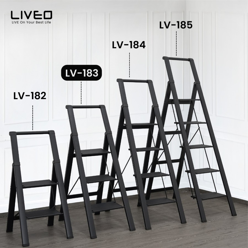 Product image Liveo - Tangga Rumahan Lipat Alumunium LIVEO LV-183 / Ladder 3 Step 5000 black