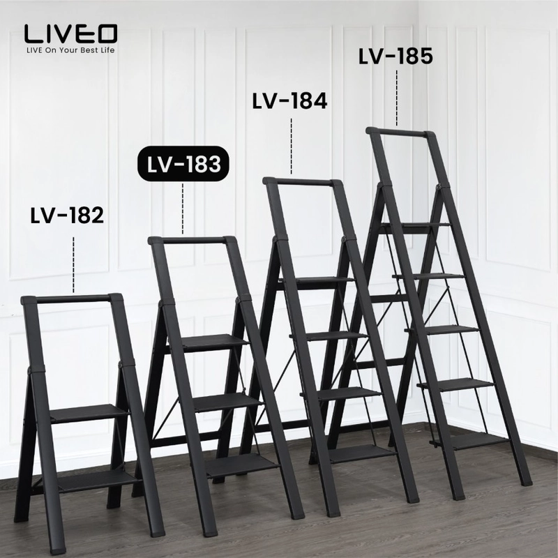 Product image Liveo - Tangga Rumahan Lipat Alumunium LIVEO LV-183 / Ladder 3 Step 5000 black