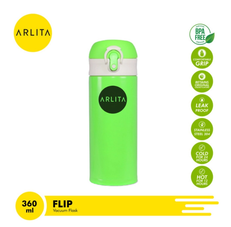 Product image UTAMAMEGA - Arlita Botol Termos VF-FJ1065 Vacuum Flask Orange Big Mouth 360 ML ukuran 360ml