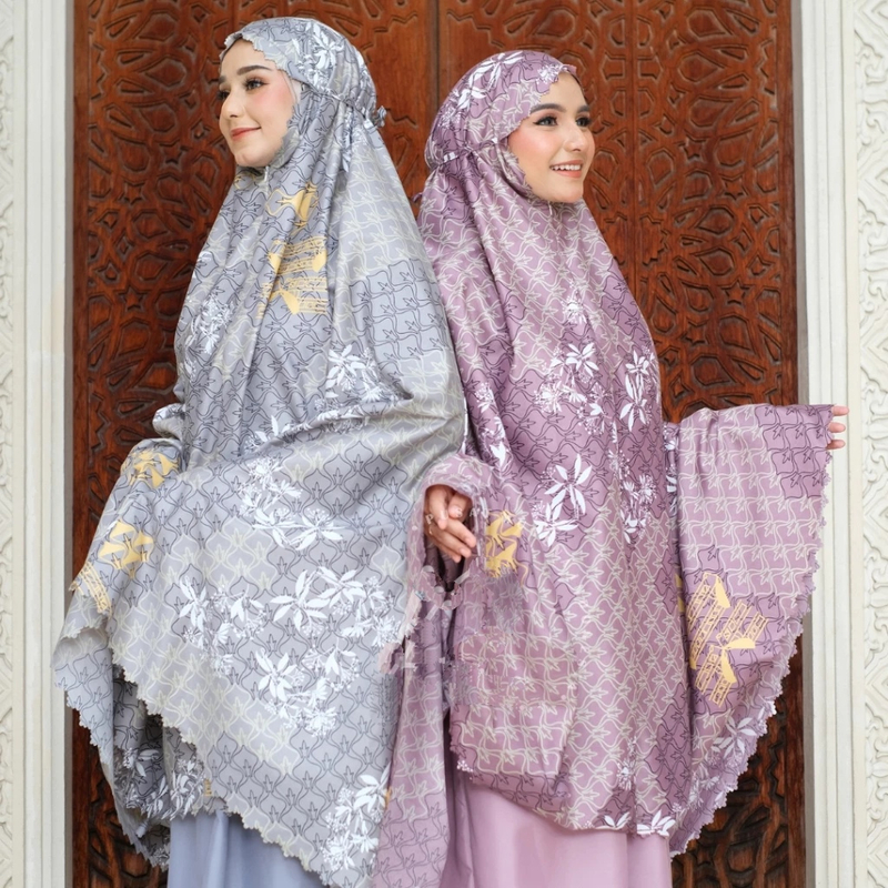 Product image qayd - UZN Mukena Dewasa Katun Laser Cut Arunika Dewasa Violet