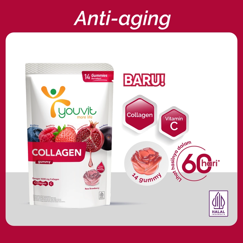 Product image Youvit - Youvit Collagen dengan VERISOL Bioactive Collagen Peptides Vitamin C Superberries untuk 7 Hari Gummy