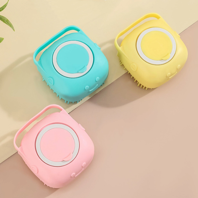 Product image KAMJE Spons Sponge Badan Sikat Mandi Silikon Lembut Shower Brush Dengan Dispenser Tempat Refil Sabun KMJ132 KUNING