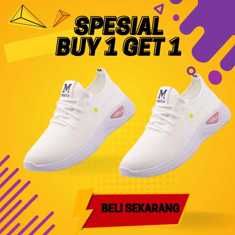 Product image Koekita - Buy 1 Get 1 Sepatu Kets Sneakers Wanita Fashion IMP-01 40 PUTIH