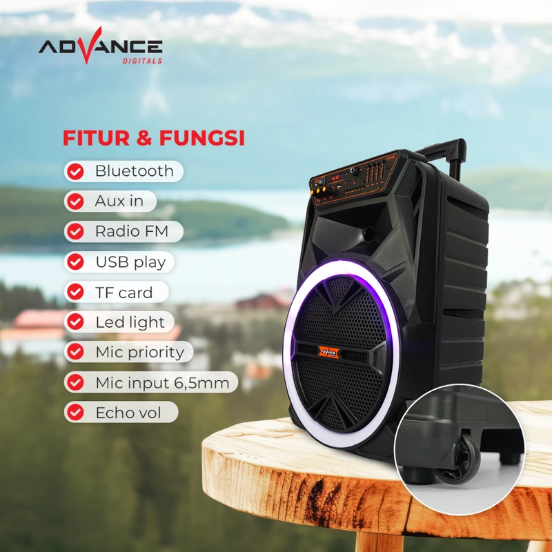 Product image Advance Digitals Indonesia - AdvanceKS-2613 Speaker Bluetooth Portable 12 Inch Free 2 Microphone - Default
