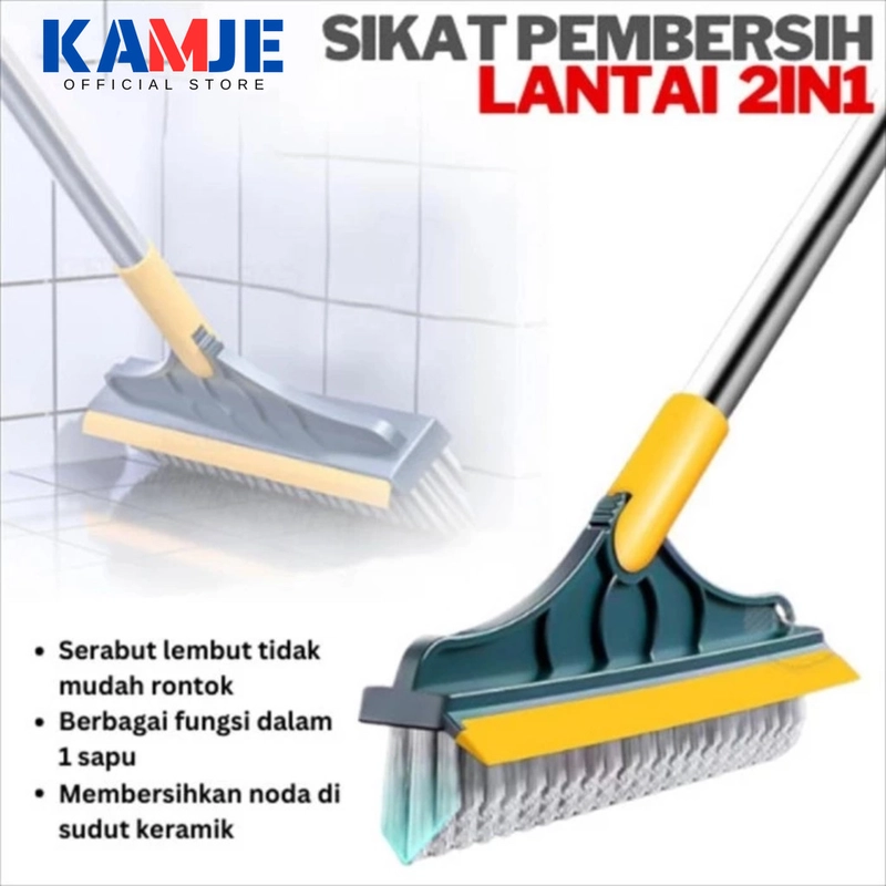 Product image KAMJE Sikat Lantai 2in1 Wiper Pembersih Kamar Mandi WC Toilet Gagang Panjang Serbaguna KMJ020 KMJ020 RANDOM
