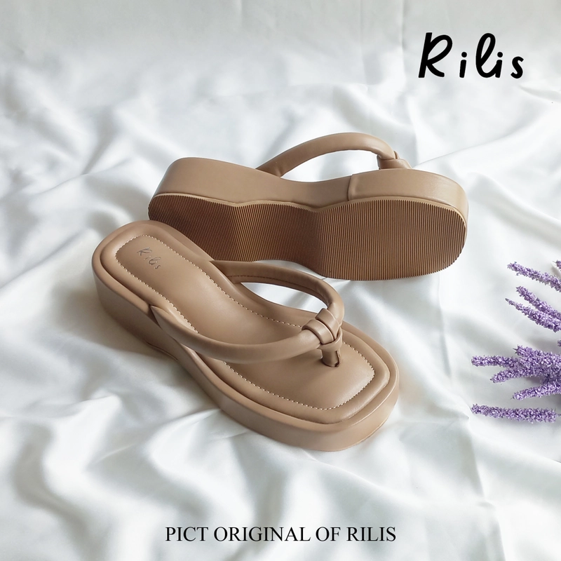 Rilis - Sandal Jepit Wanita Mozza Wedges (Rilis 43) 37 Mocca