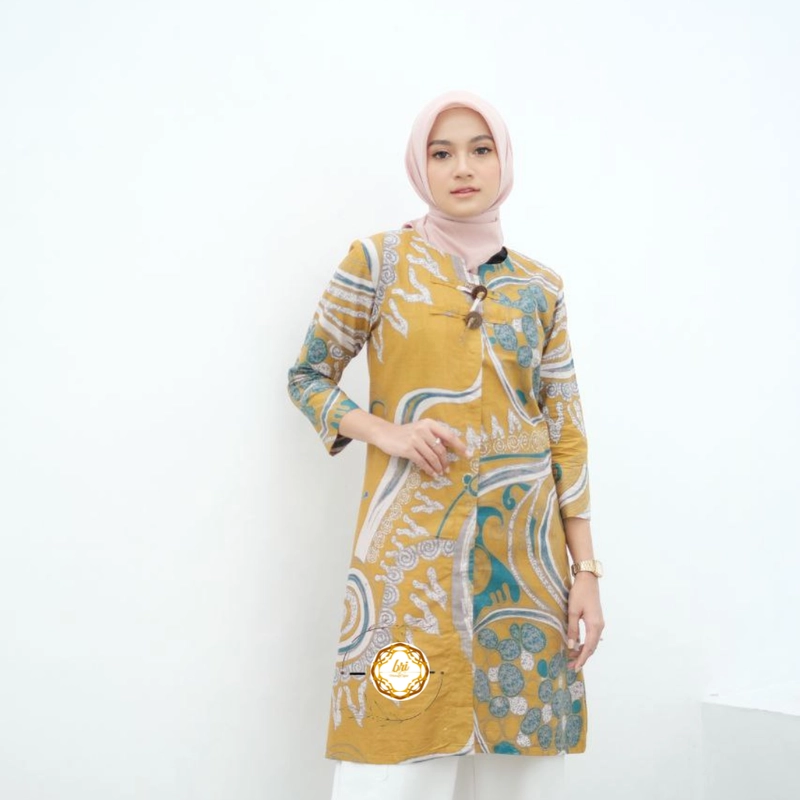 Product image Rambe Batik Indonesia - Batik Couple Tiara E Bisa Beli Pisah Bahan Katun Primisma Kemeja Saja M