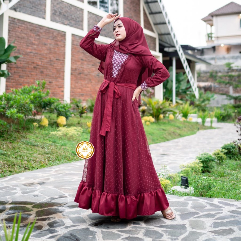 Product image Batik Couple Set Keluarga Ayuma Maroon Premium Bisa Beli Pisah Hem Anak XL Maroon