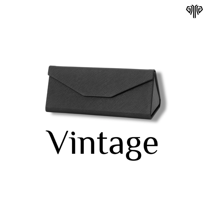 Product image GAWUNG - GAWUNG - Kotak Kacamata Lipat Vintage Segitiga Elegan Sunglasses Case Box KCTRVIN Kotak Kacamata Hitam