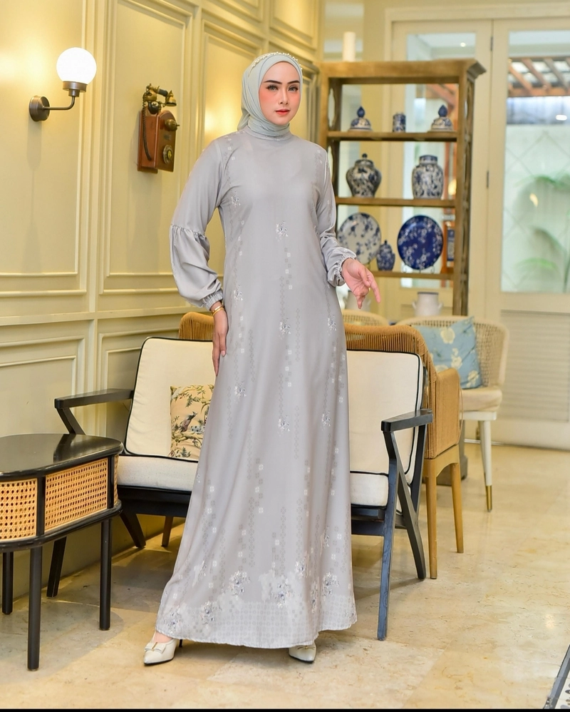 Product image Celin Fashion [TA] - Gamis HAGIA motif M Hijau macha