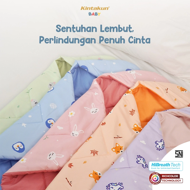 Product image Kintakun Baby - [NEW PRODUK] KINTAKUN BABY Selimut Bayi Topi Lembut Tebal Baby Hoodie Blanket Digital Printing 75 x 75 x 75 cm Snowy Penguin