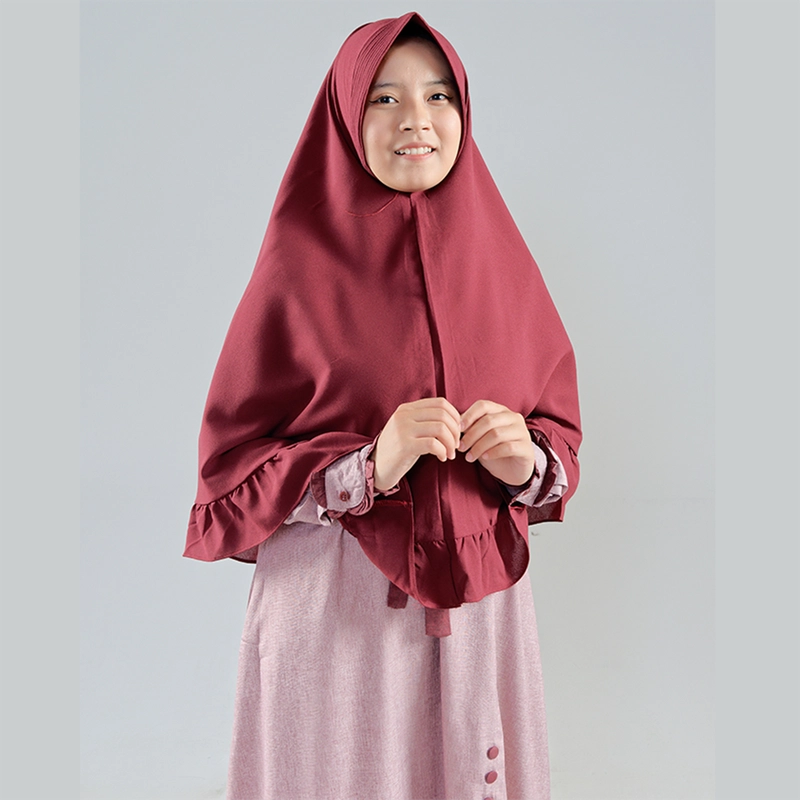 Product image MOSCOU - Baju Busana Dress Gamis Wanita Set Khimar Hijab Muslim Muslimah Syari Syar'I Remaja Ibu Busui Dewasa Simple Simpel Elegan Casual Lebaran Terbaru Kekinian Katun Madinah Premium Adem Lembut Mauve Merah Maroon Motif M Mauve Maroon