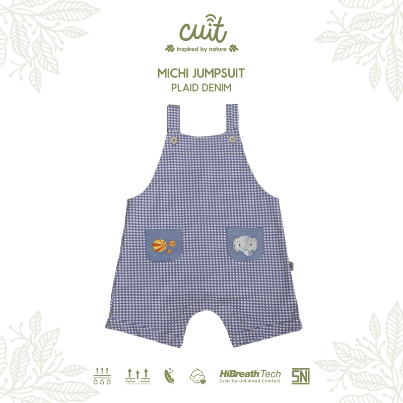 Product image Kintakun Baby - KINTAKUN BABY X CUIT Michi Overall Jumpsuit Anak 1-4 Tahun L (1-2 Tahun) Plaid Denim