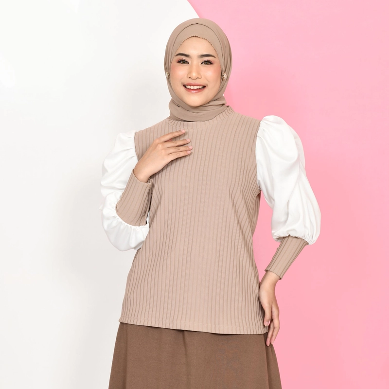 Product image Mybamus - Kinan Puff Sleeve Tops - Blouse Lengan Ballon - Atasan Wanita Korean Style All size Milo M18009 R77S2