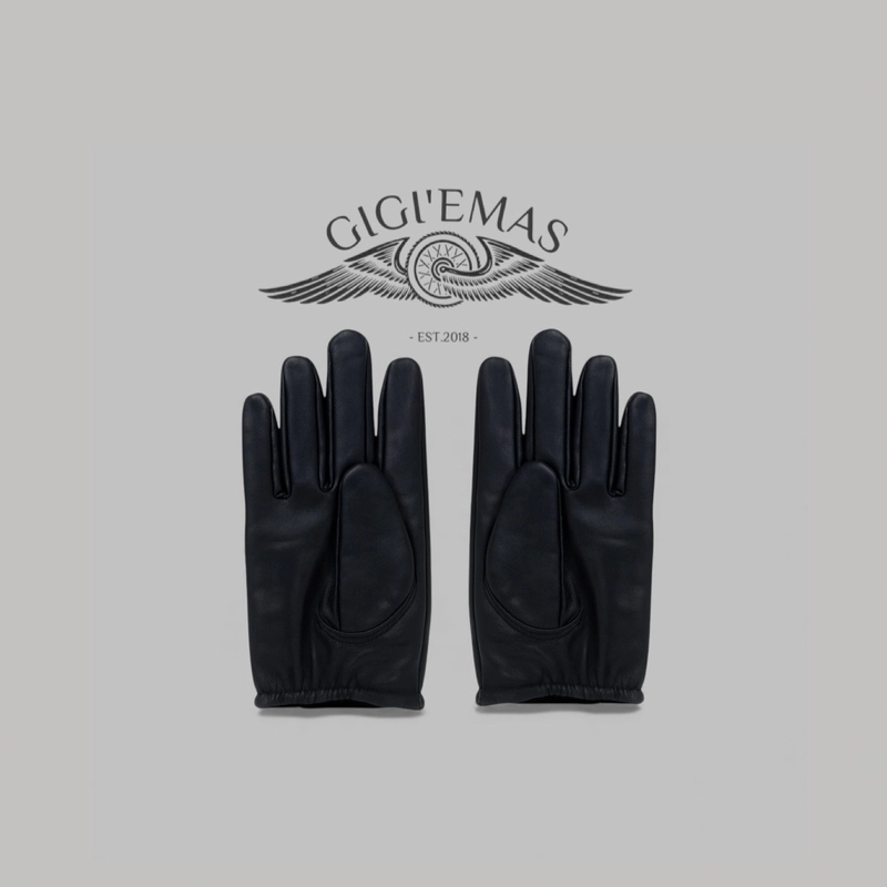 Product image GAWUNG - Sarung Tangan Motor Kulit Asli Hitam Signature Classic Full Finger Biker Sunmori SANATU Dewasa Hitam