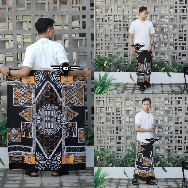 Product image Kois Batik - Sarung remaja usia 7 sampai 17 tahun motif gerbang aceh bagus banget SarungRemaja 110×200 Hitam