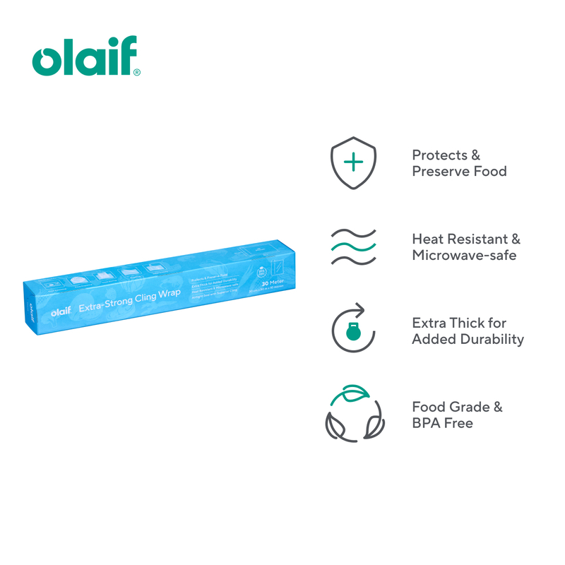 Product image Olaif Extra-Strong Cling Wrap (30cm x 30m x 10mic) - Plastic Food Wrap / Pembungkus Makanan / Plasti Kemasan Box