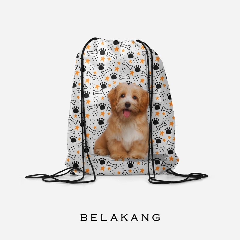 Product image Dewani - Dewani Stringbag Full Print ST-DOG01 Tas Serut Seri Dog 34x45 putih