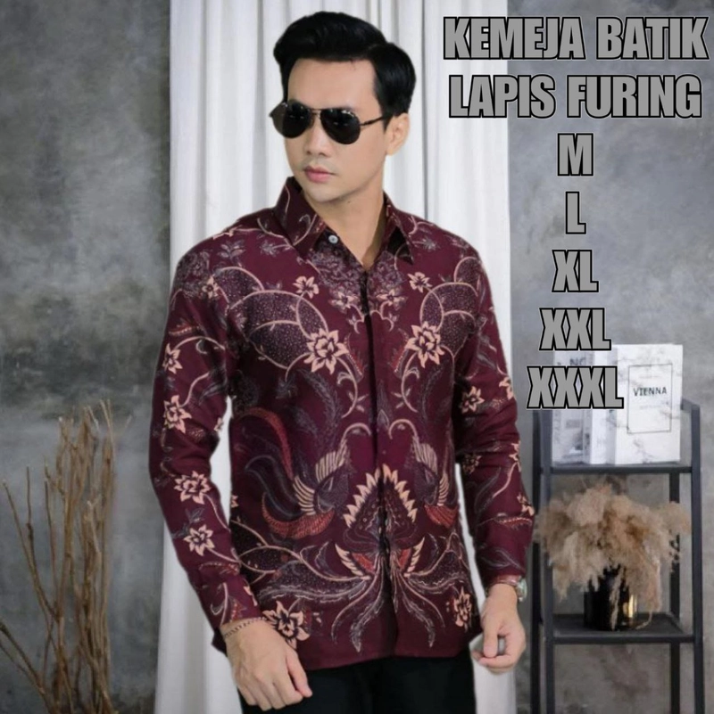 Product image Kois Batik - Kemeja Batik Lapis Furing Terbaru Motif sultan maron M Kemeja sultan maron