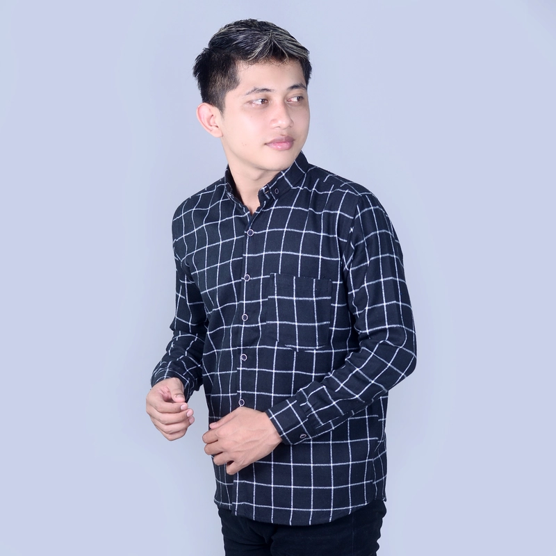 Product image MALLVOSE - Kemeja Flanel Pria Lengan Panjang Flanel KF05 Motif Kotak Terbaru M KF05