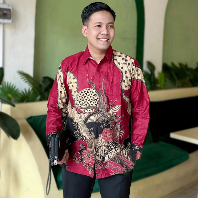Product image Kois Batik - Batik Tunik dan Kemeja Kembar Couplen Pria Dan Wanita Boleh dipisah ya Motif larasati M Kemeja larasati