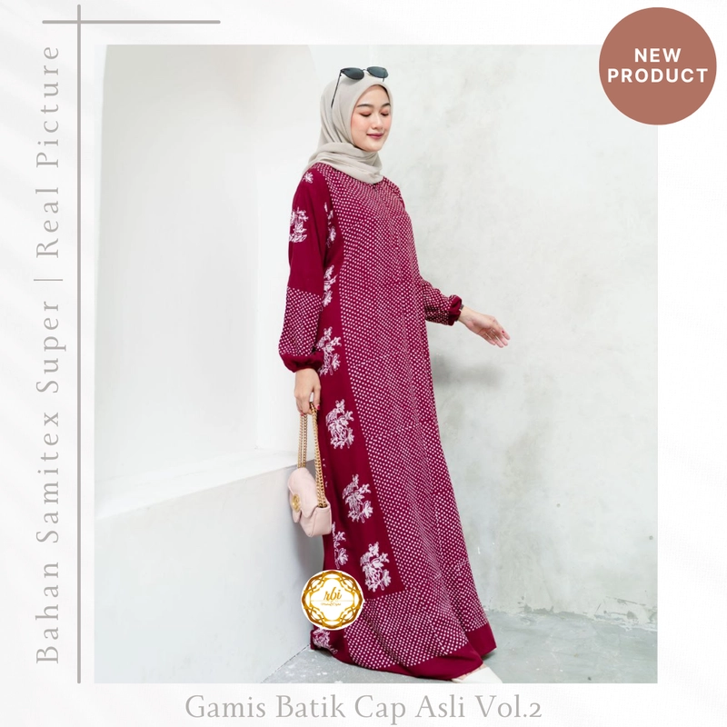 Product image Batik Gamis Cap Asli Vol.2 Bahan Samitex Super ALLSIZE B