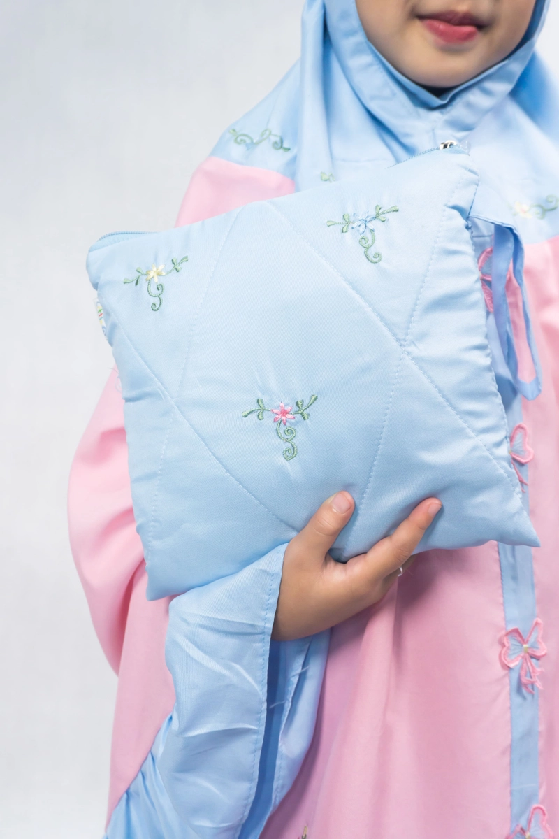 Product image LITTLE NEOSACK - LITTLE NEOSACK - MUKENA KATUN PLAN ANAK PEREMPUAN - NAJMA MUKENA LX10042 ALL SIZE. BIRU