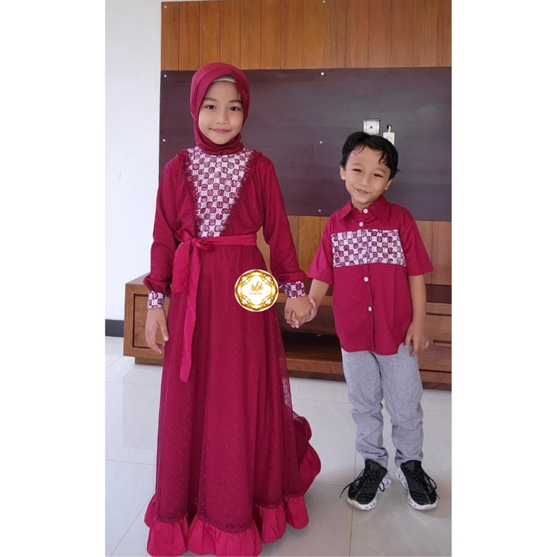 Product image Batik Couple Set Keluarga Ayuma Maroon Premium Bisa Beli Pisah Hem Anak XL Maroon
