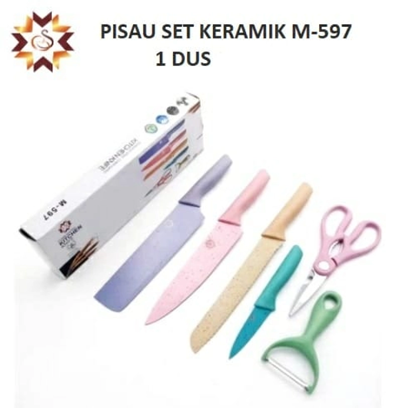 Product image Rumahkita - Pisau Dapur Set viral - Pisau set jerami 6 pcs warna warni SULTAN 500 gr 1 set