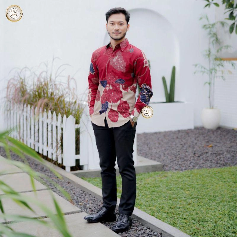 Product image Batik Alfin - Baju batik coplen pria dan wanita model kekinian terbaru M Priamerah