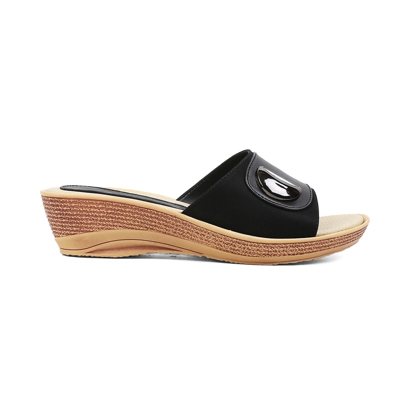 Product image Catenzo Official - Raindoz - Sandal Wedges Casual Wanita Hitam RMH 334 36 Hitam